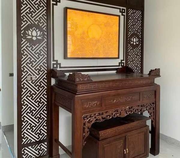 Bàn thờ nhỏ gọn 2 tầng cho không gian chung cư