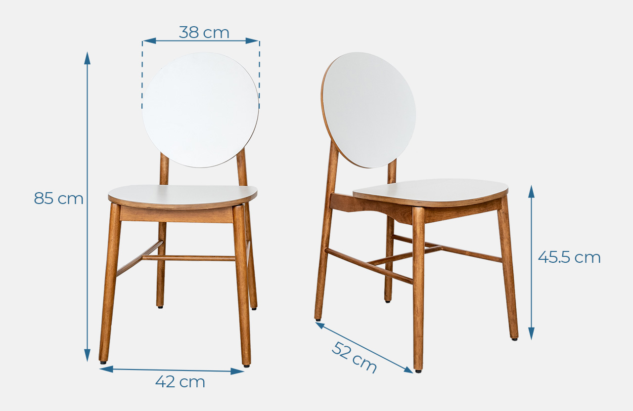 Kích thước ghế ăn gỗ cao su tự nhiên VIBORG
