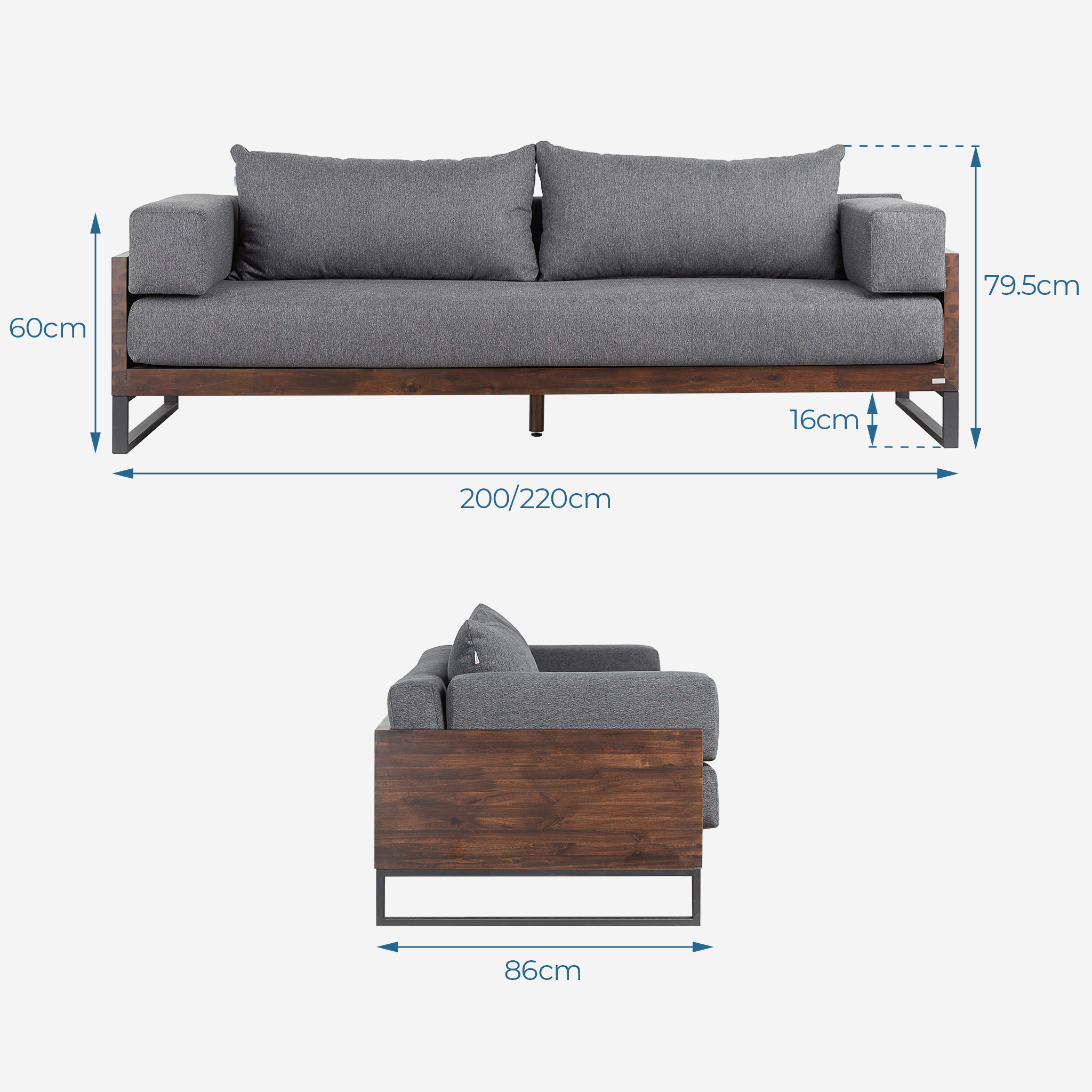 kích thước ghế sofa KOLDING