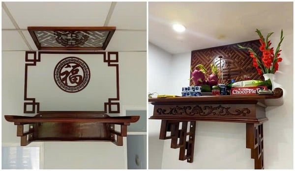 Mẫu bàn thờ nhỏ treo tường hiện đại