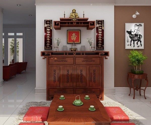 Bàn thờ gia tiên kiểu dáng truyền thống