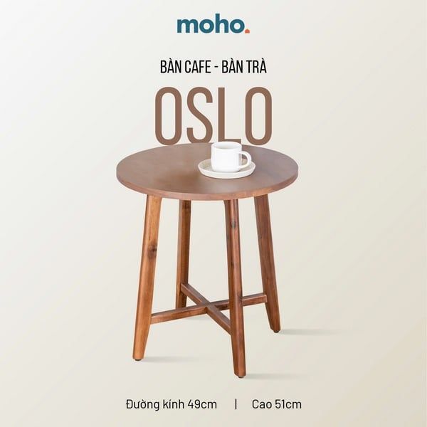 Bàn trà tròn MOHO OSLO màu nâu dáng cao