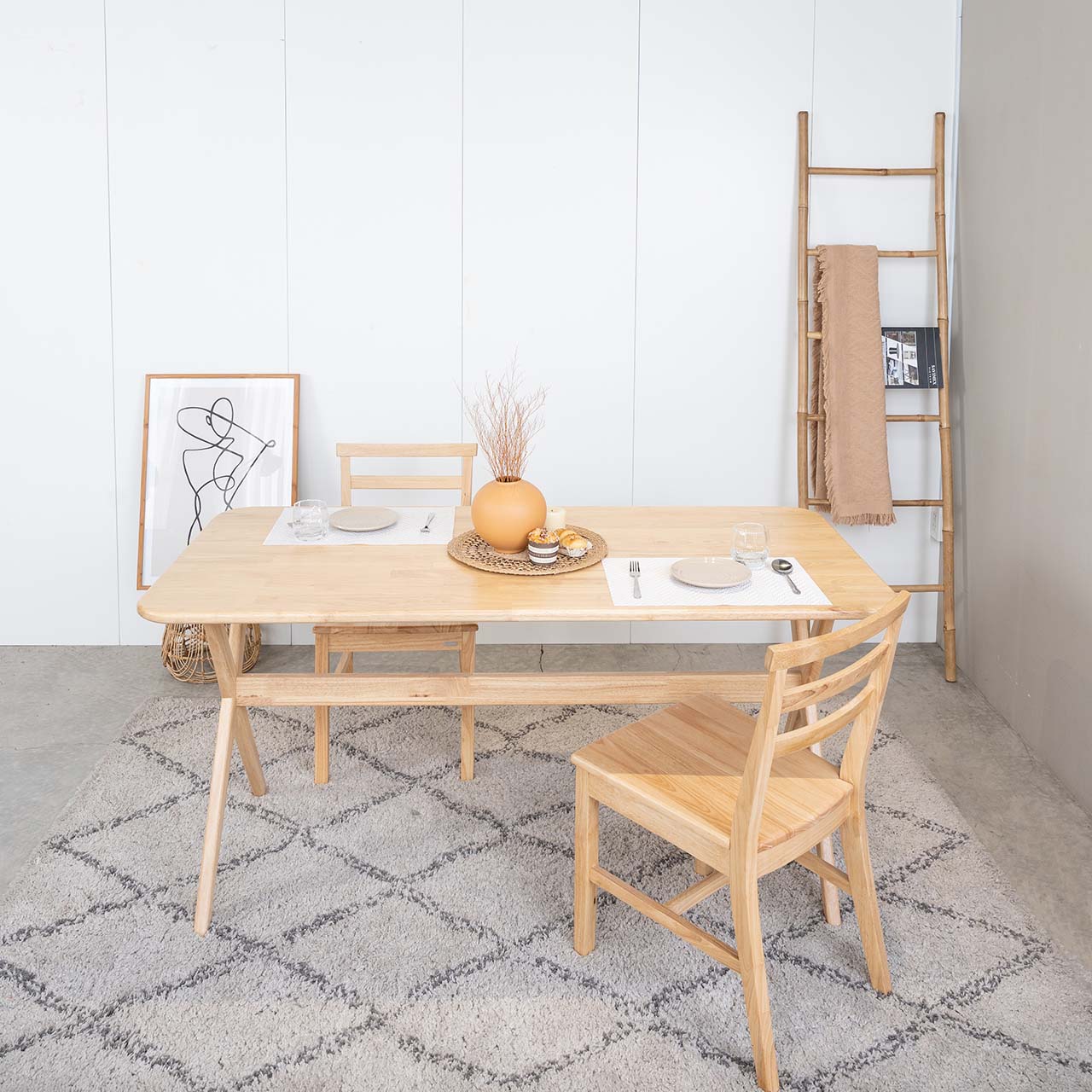 Bàn Ăn Gỗ Cao Su Tự Nhiên MOHO VLINE 602 27