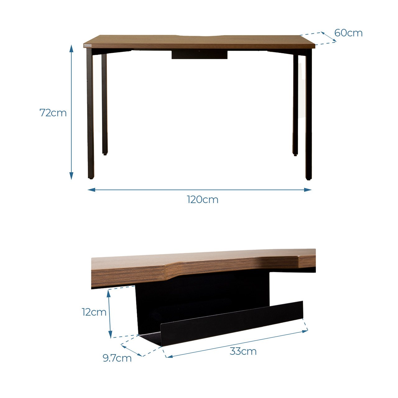 Kích thước bàn máy tính gỗ MOHO WORKS