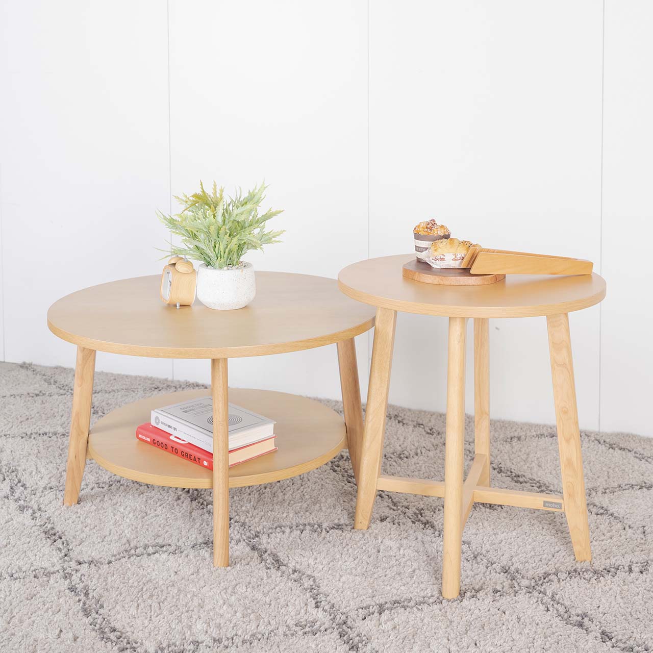 Set 2 Bàn Sofa – Bàn Trà Tròn Gỗ MOHO OSLO 901 15