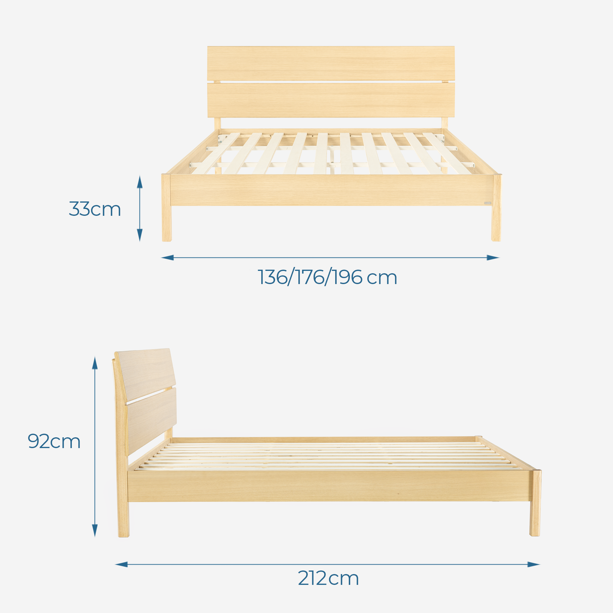 Kích thước giường ngủ gỗ VLINE