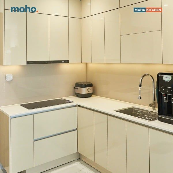 Tủ bếp module phong cách Scandinavian tông màu sáng