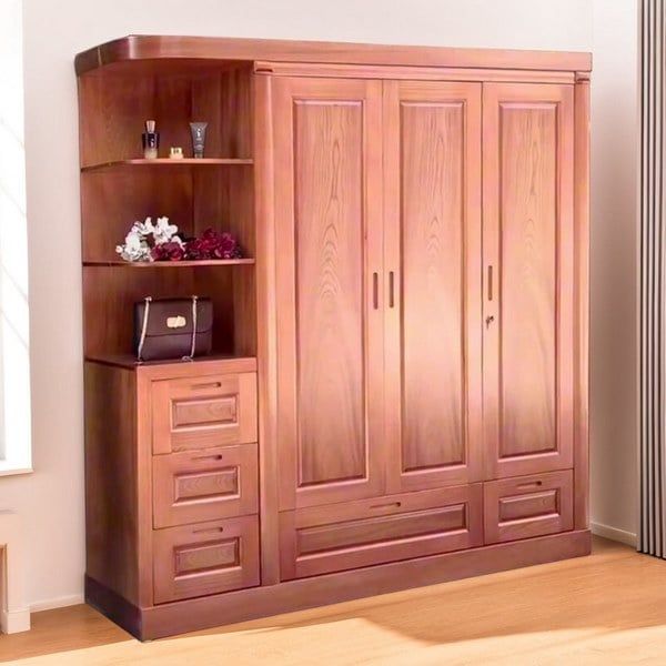 Chọn tủ quần áo chất liệu gỗ xoan đào cánh mở