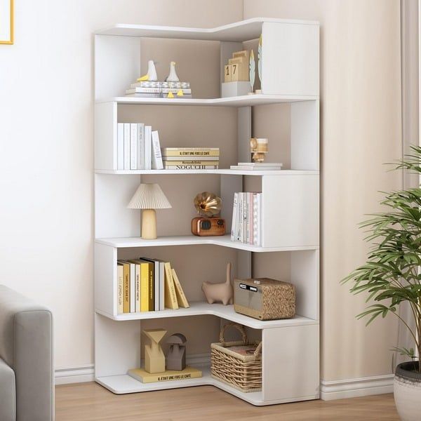 Tủ kệ sách góc tường chữ L
