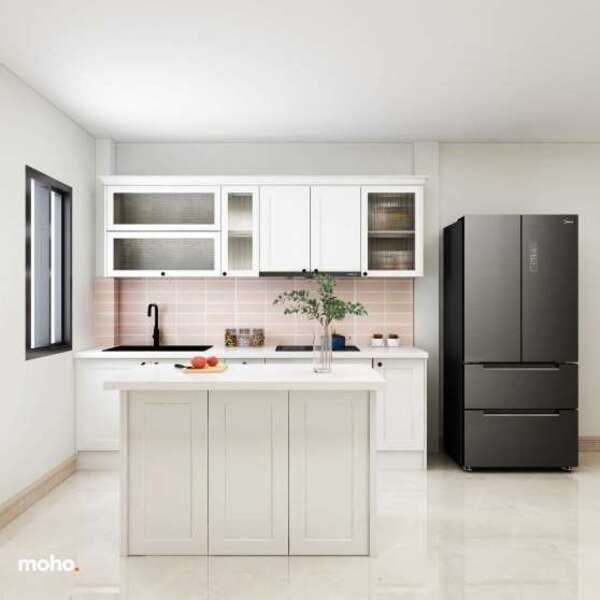 Mẫu 7: Tủ bếp chữ U có đảo bếp trung tâm