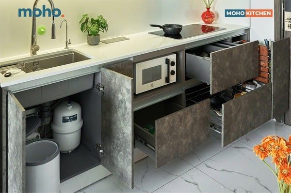 Các giải pháp lưu trữ thông minh trong tủ bếp module