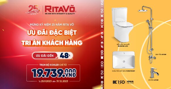 ƯU ĐÃI ĐẶC BIỆT, TRI ÂN KHÁCH HÀNG NHÂN DỊP KỶ NIỆM 25 NĂM RITA VÕ GROUP (1998 - 2023)