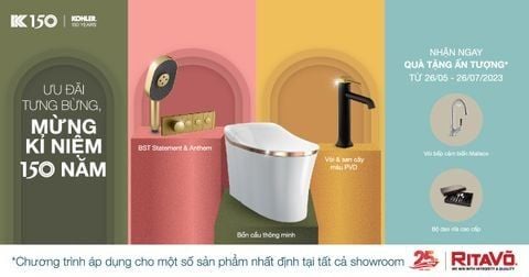 Mừng kỷ niệm 150 năm - Nhận ngay quà tặng ấn tượng từ KOHLER