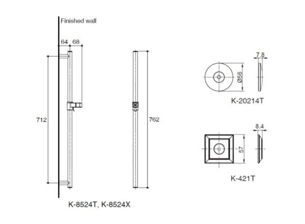 Thanh trượt KOHLER K-8524T-BRT