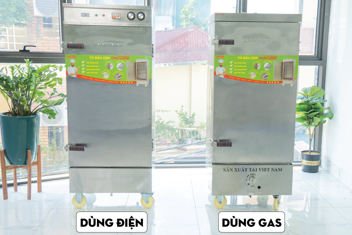 Tủ nấu cơm công nghiệp 12 khay Gas