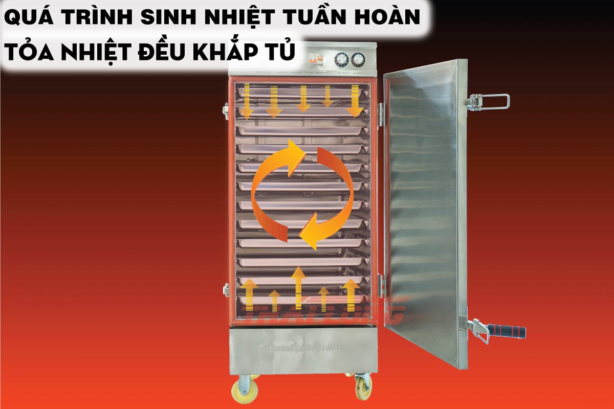 Tủ nấu cơm công nghiệp 12 khay bằng Điện