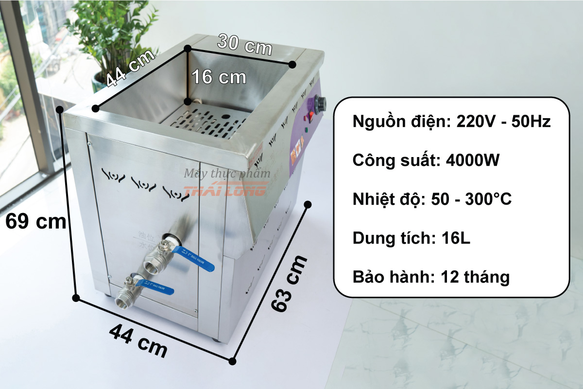 Thông số sản phẩm Bếp chiên tách dầu 16L