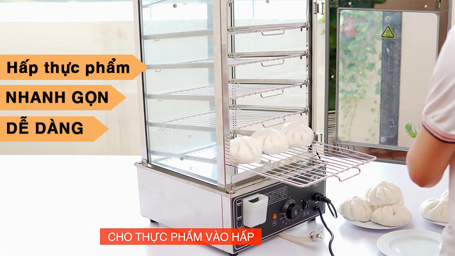 Tủ bán bánh bao HX-500 dễ dàng sử dụng