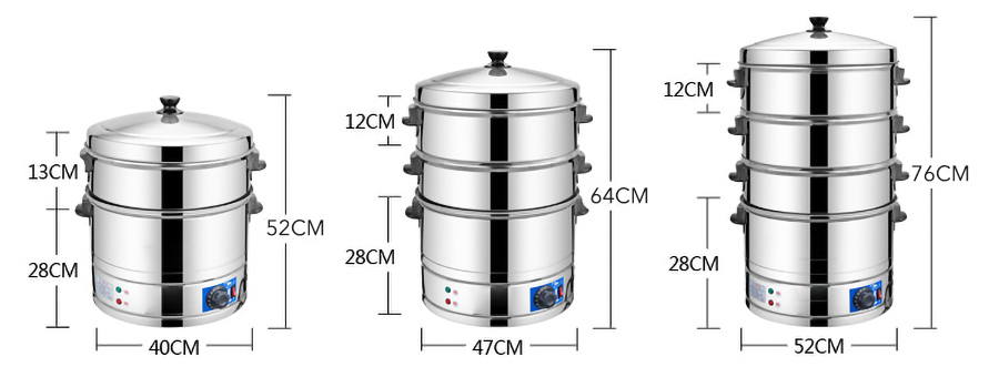 Kích thước nồi hấp bánh bao