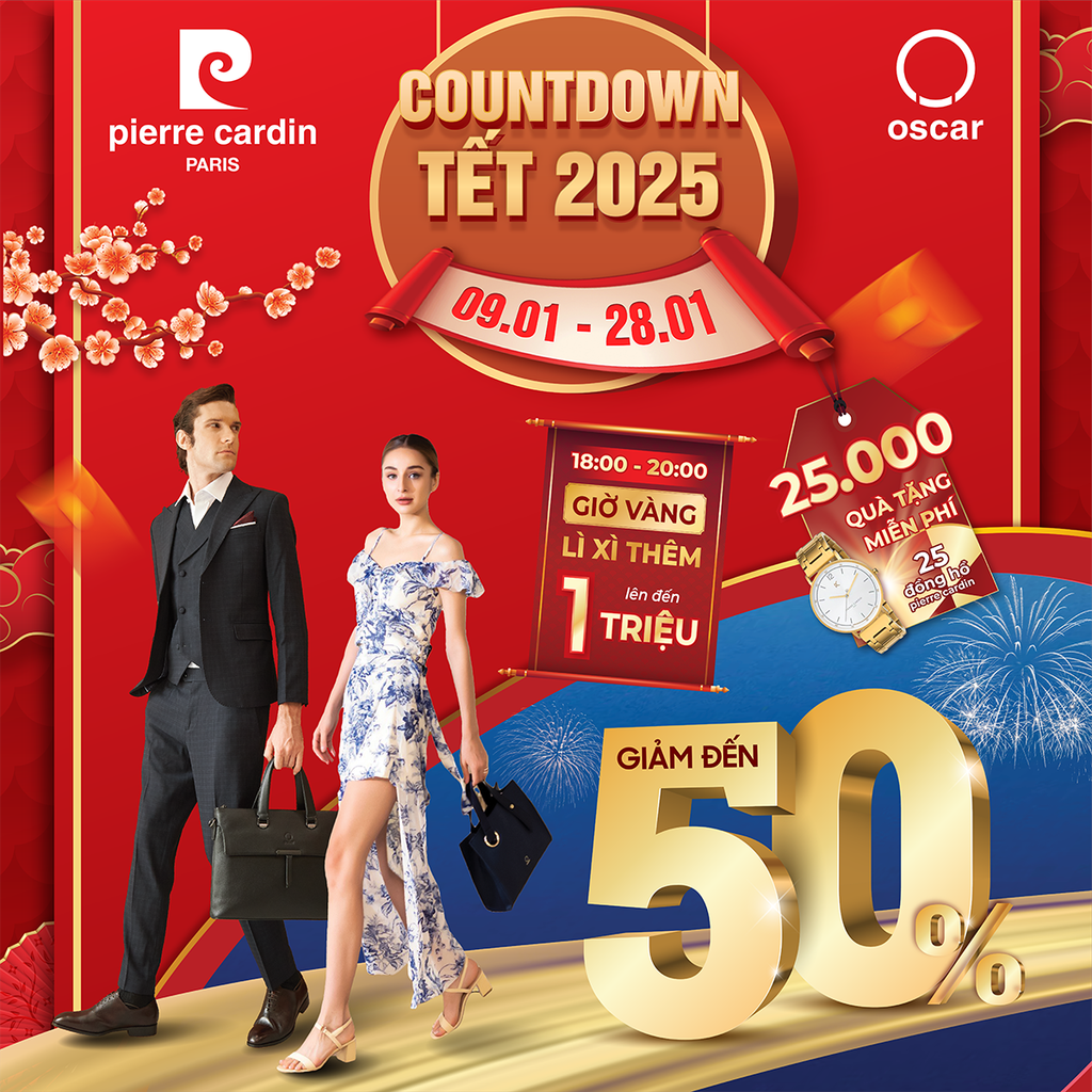 🎆[PIERRE CARDIN] COUNTDOWN TẾT 2025 - GIẢM ĐẾN 50% ALL ITEMS VỚI 25,000 QUÀ TẶNG MIỄN PHÍ!🧧