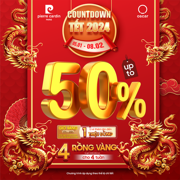 🎇[ PIERRE CARDIN ] COUNTDOWN TẾT 2024 - GIẢM ĐẾN 50% - RINH NGAY 4 RỒNG VÀNG 9999🐉