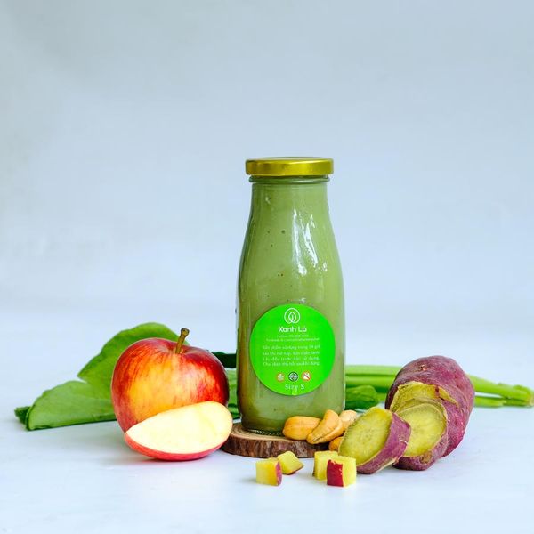Sinh tố khoai lang cải bó xôi táo sữa hạt điều - Vitamin K tại Xanh Lá