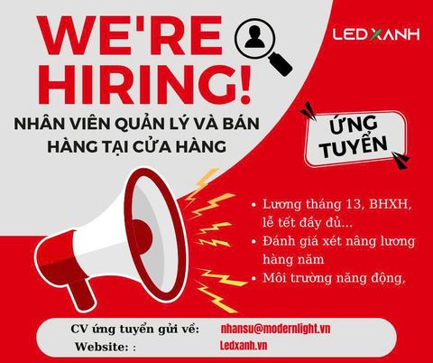 Tuyển Dụng Nhân Viên Quản Lý Và  Bán Hàng Tại Cửa Hàng