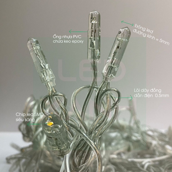 đèn led dây thả mành 3*1.5m