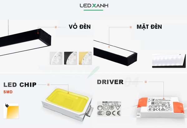 Cấu tạo đèn led thả chiếu sáng văn phòng