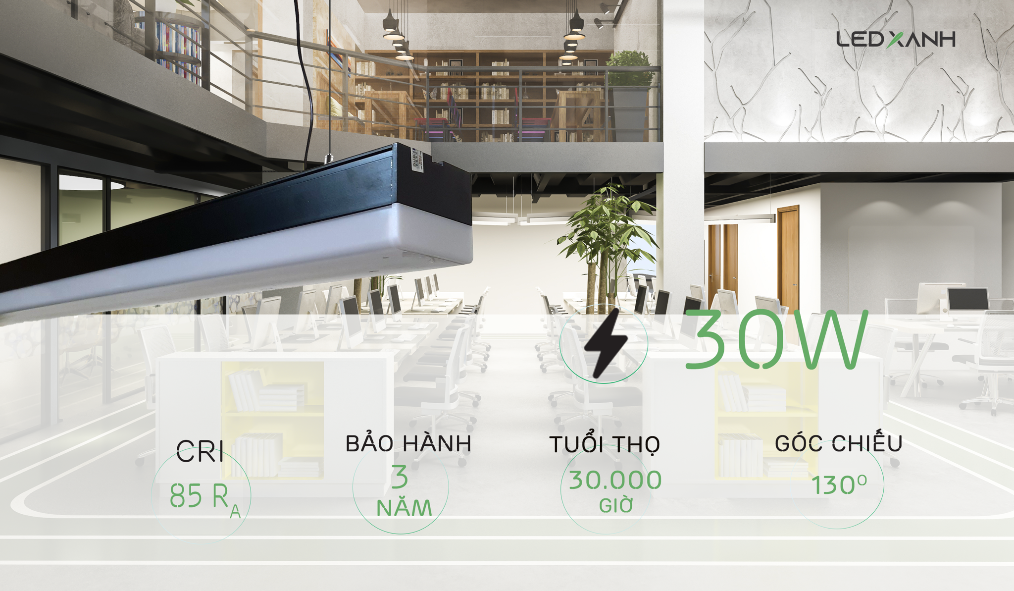 đèn led thả văn phòng