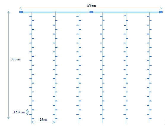 đèn led dây thả mành 3*1.5m