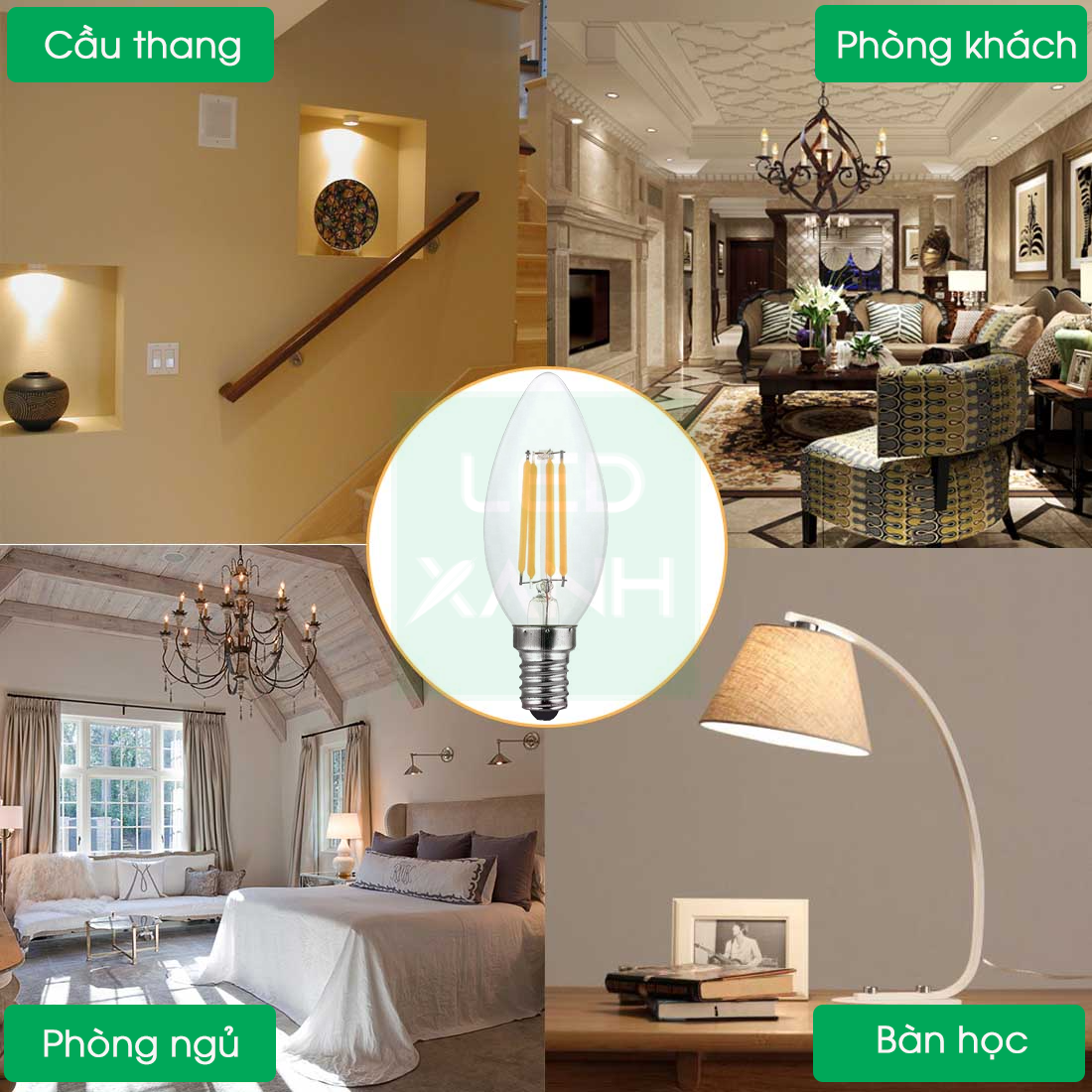 ứng dụng bóng LED nến