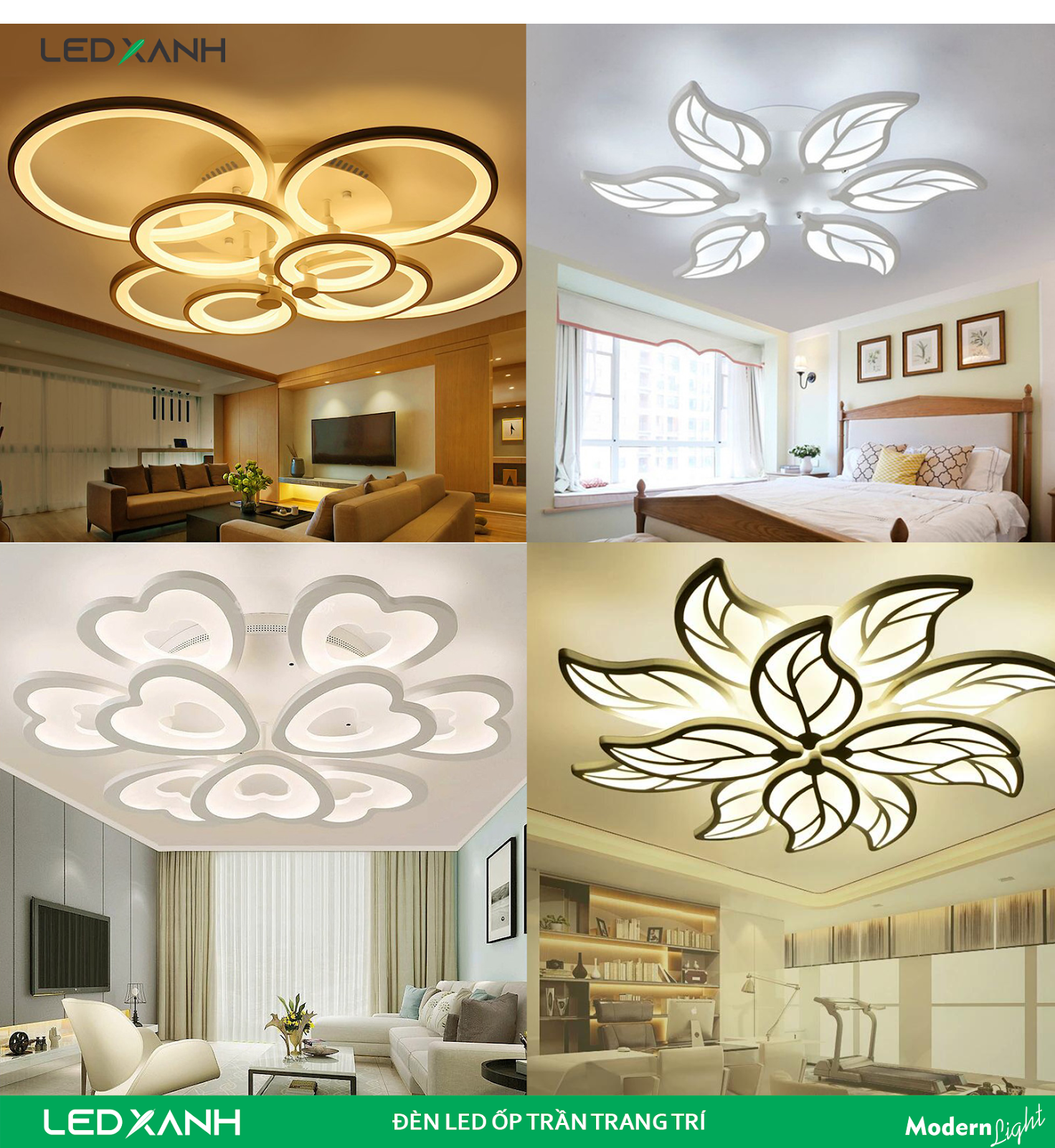 Ứng dụng của đèn led ốp trần trong trang trí