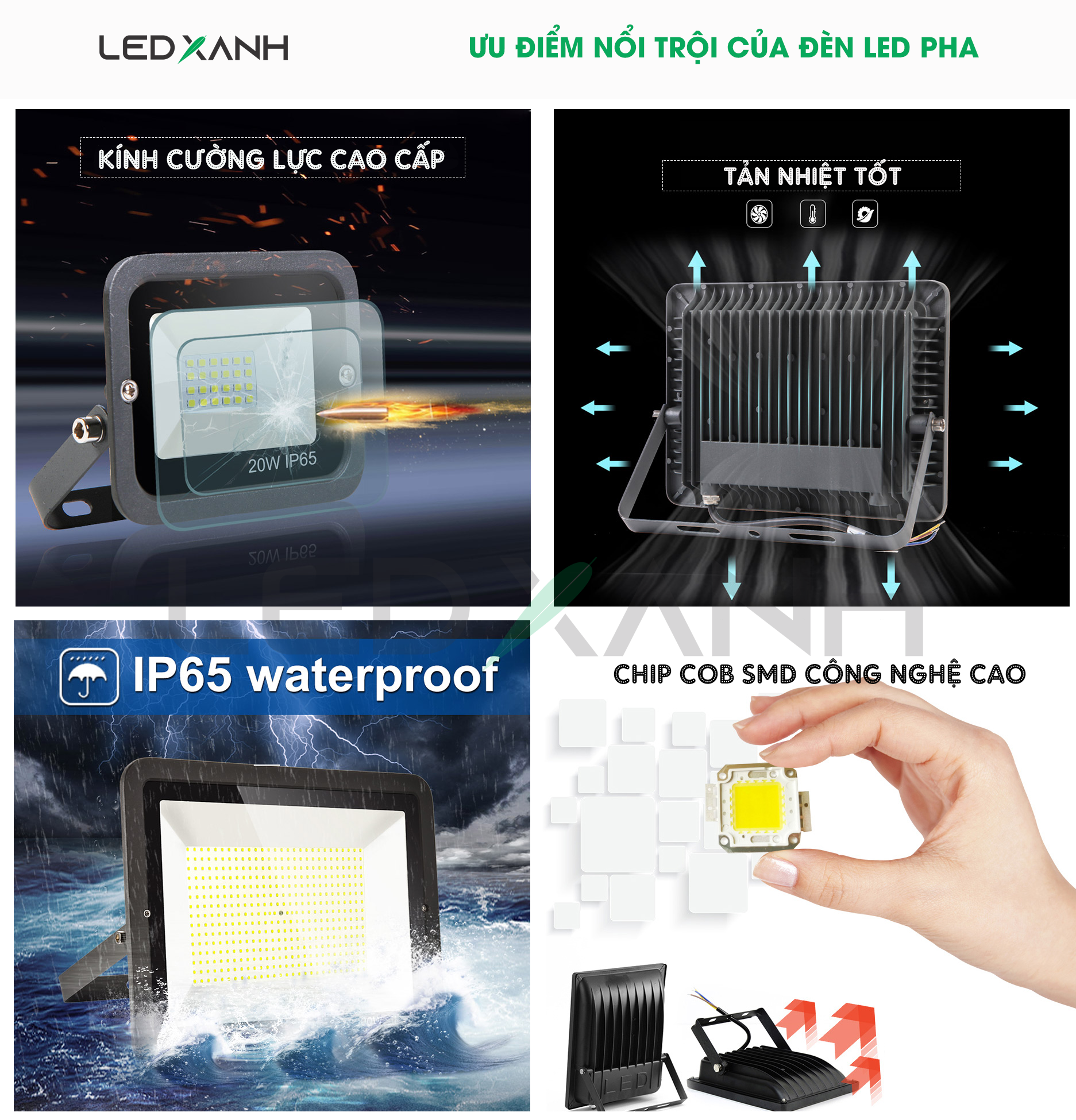 Ưu điểm nổi trội của đèn LED pha