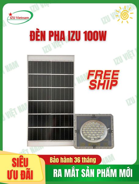 đèn pha năng lượng mặt trời 100w