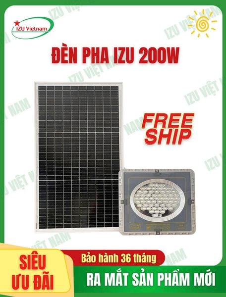Đèn pha năng lượng mặt trời 200W
