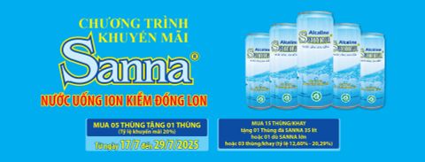 Chương trình khuyến mãi các dòng sản phẩm Sanna áp dụng tại hệ thống Cửa hàng GTSP trực thuộc Công ty từ ngày 17/7/2025 đến hết ngày 29/7/2025