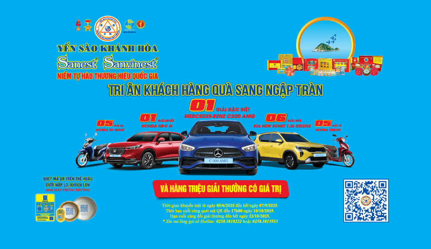 Chi tiết thể lệ chương trình khuyến mại Yến sào Khánh Hòa, Sanest Sanvinest, niềm tự hào thương hiệu quốc gia