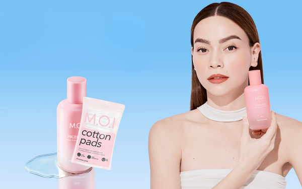 Nước tẩy trang và bông tẩy trang M.O.I - Bộ đôi làm sạch sâu dịu nhẹ