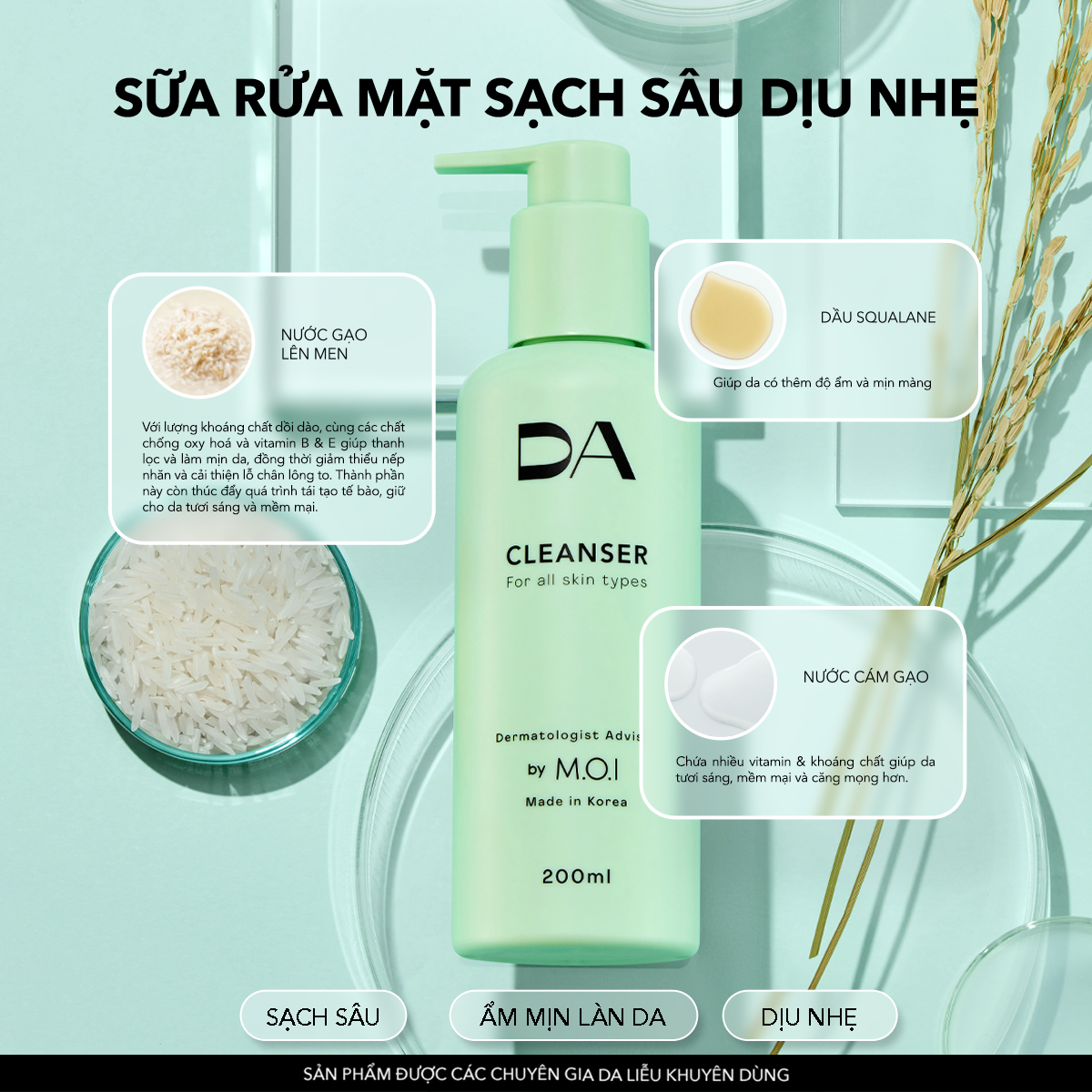 Sữa rửa mặt M.O.I - loại bỏ cặn bẩn một cách dịu nhẹ