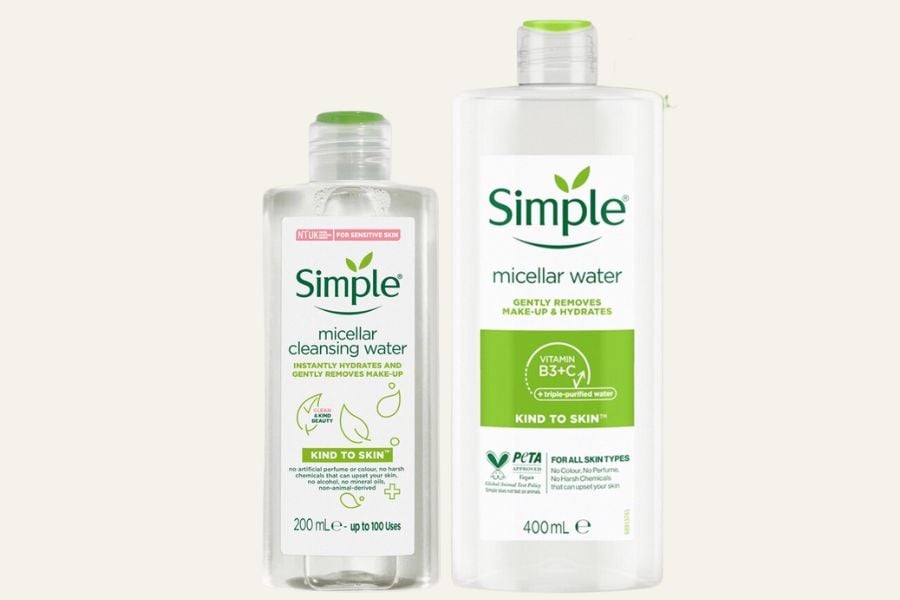 Review nước tẩy trang Simple Micellar Cleansing Water