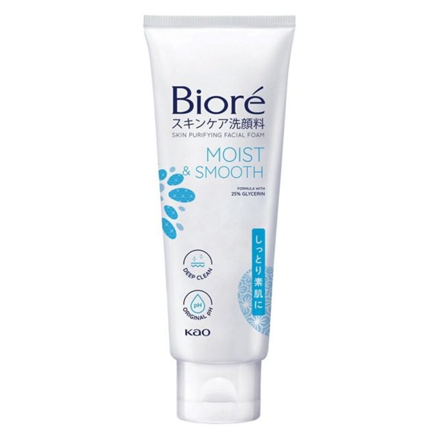 Sữa rửa mặt thanh lọc da - Dưỡng ẩm và mịn da (Biore Skin Purifying Facial Foam Moist & Smooth)