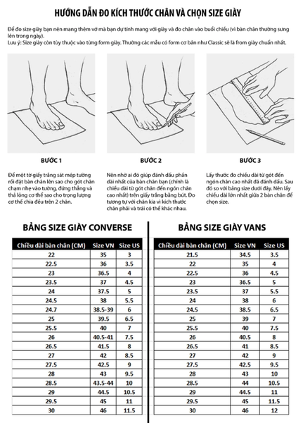 Hướng dẫn chọn size giày và dây giày