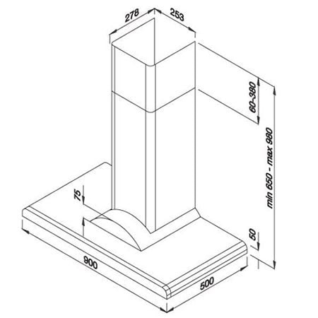 Máy hút khử mùi áp tường Malloca K7788