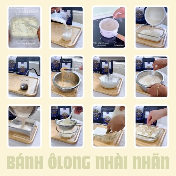 Cách làm bánh ô long nhài nhãn