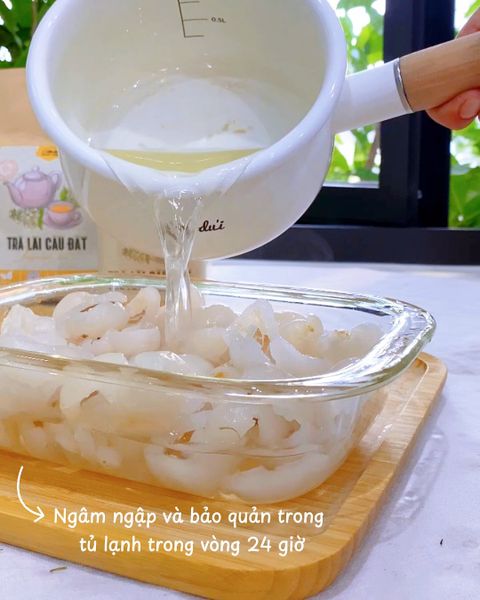 Bước 3: ngâm chôm chôm trà chôm chôm