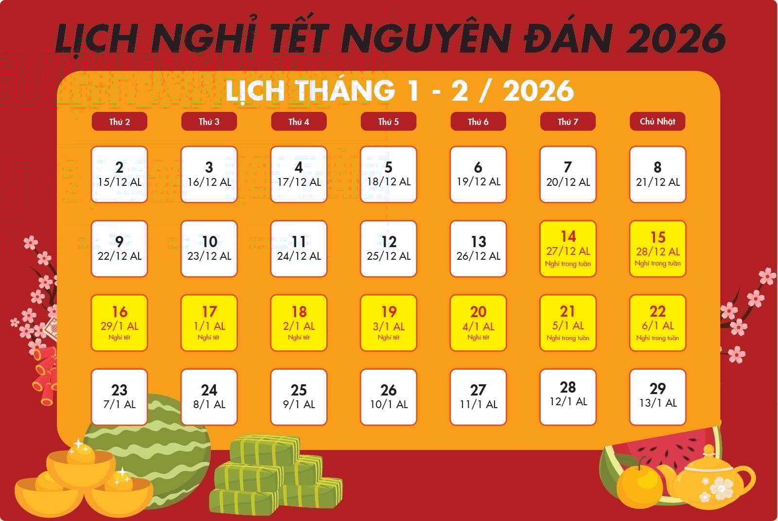 Còn Bao Nhiêu Ngày Nữa Tới Tết Nguyên Đán 2026?