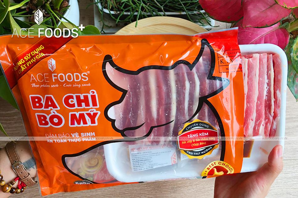 Khay ba chỉ bò Mỹ nướng tại ACE FOODS