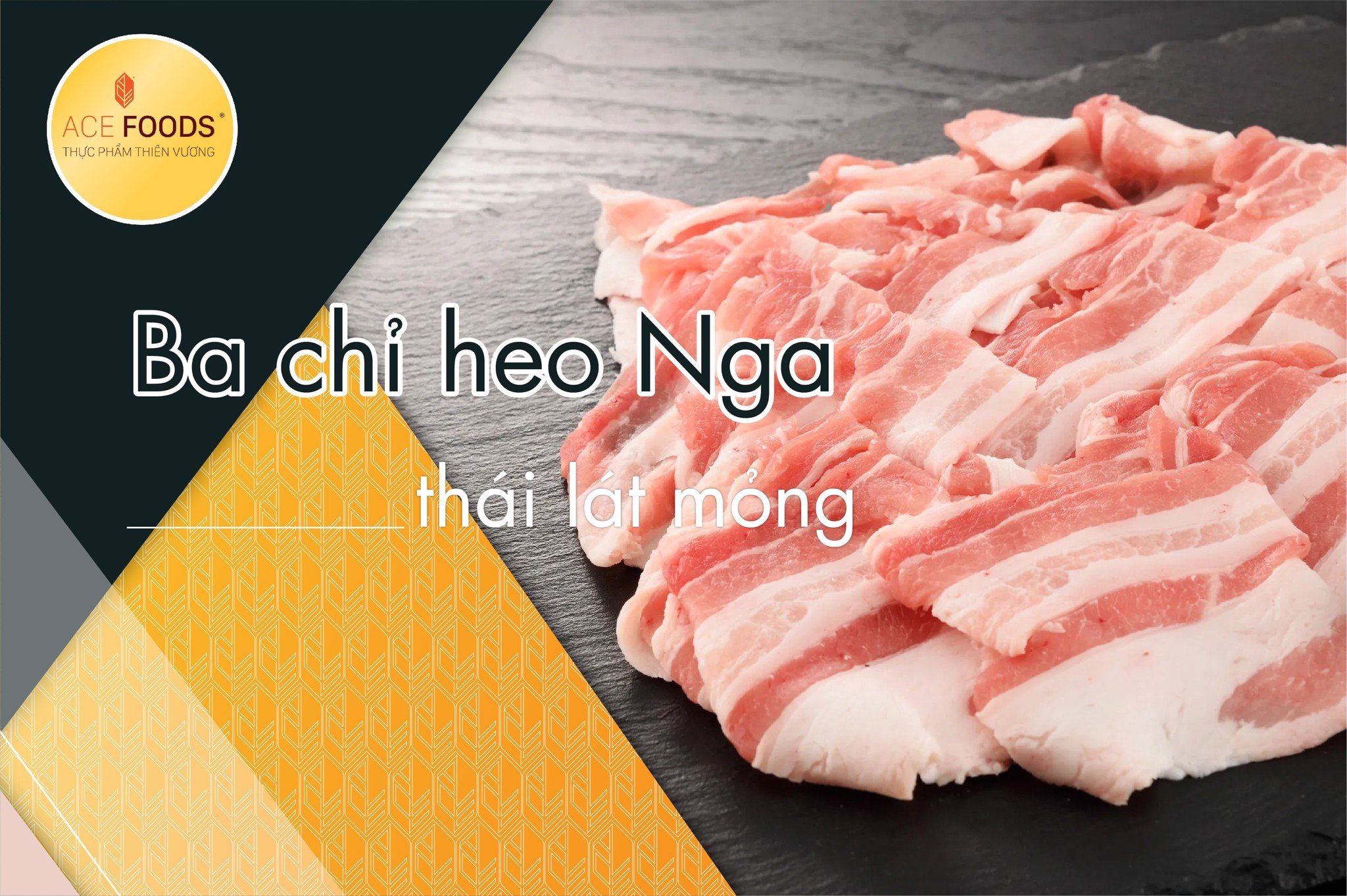 Ba chỉ heo Nga thái lát mỏng trong combo lẩu Thái Wai Wai