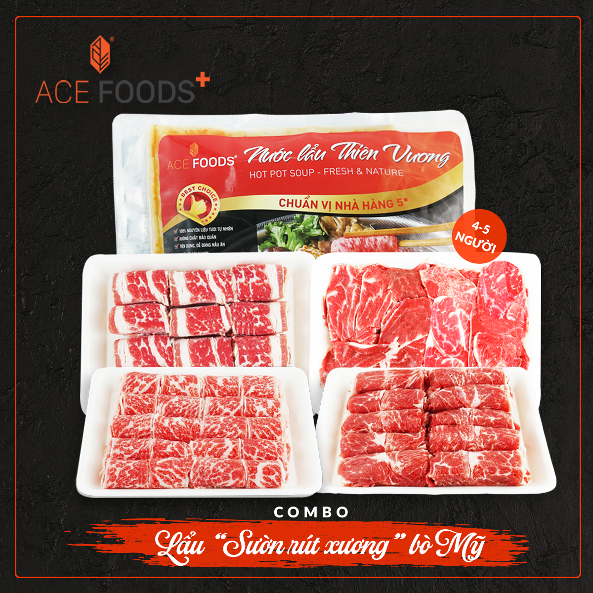 Combo lẩu "Sườn rút xương" tiện lợi từ ACE FOODS+